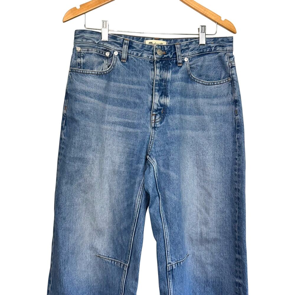 Madewell The Curvy Darted Barrel-Leg Jean Wide Leg Low Slung Blue Denim size 28 - Picture 5 of 10